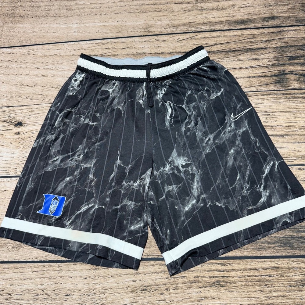 Nike Duke Blue Devils Basketball Shorts Mens XL Black Marble 9" Dri-Fit